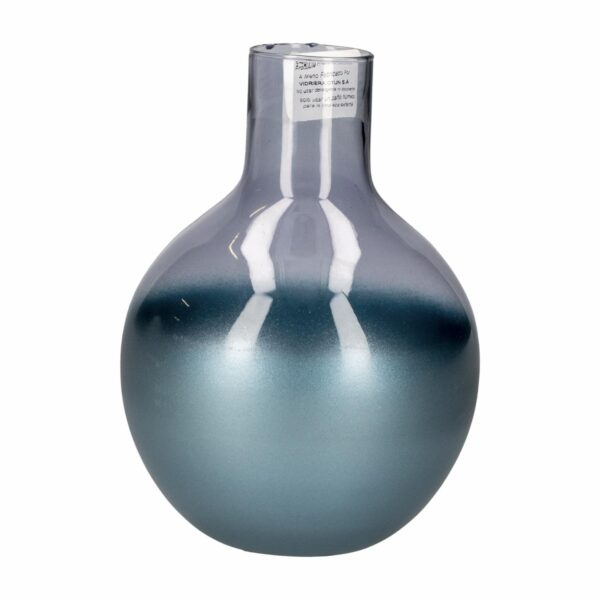 Florero Metis Vita 02 Azul OTUN 17 X 13  Cm