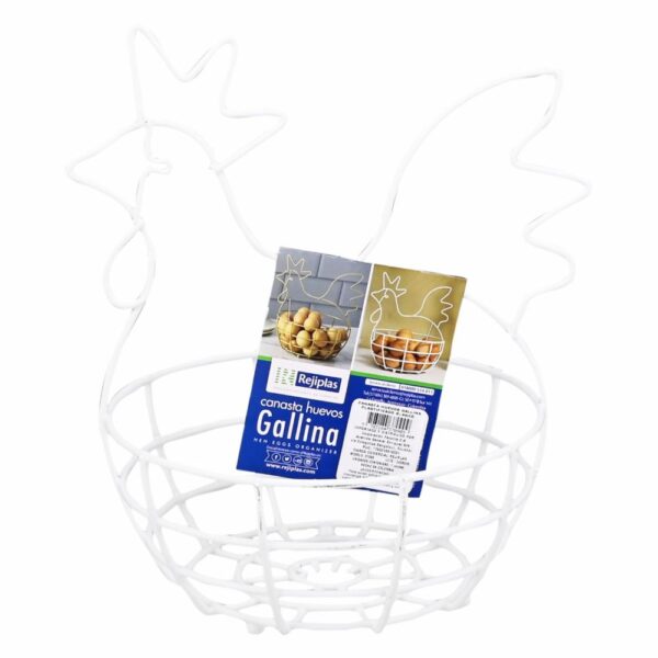 Canasta Huevos Gallina Plastificado Blanco REJIPLAST Unidad