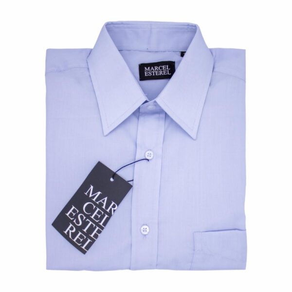 Camisa Formal Manga Larga Fondo Entero Azul Medio MARCEL ESTEREL - Imagen 12