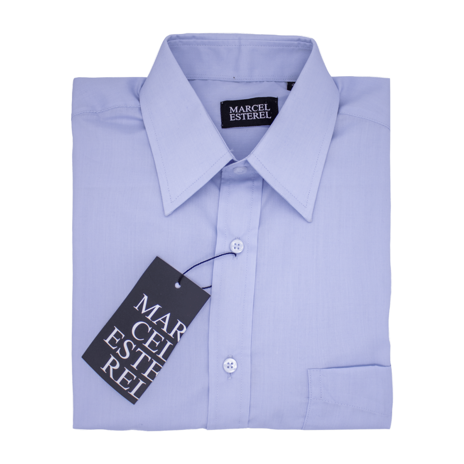 Camisa Formal Manga Larga Fondo Entero Azul Medio MARCEL ESTEREL