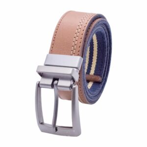 Cinturón Hombre Con Hebilla Reversible De Cuero Miel con Azul BLUE STYLE