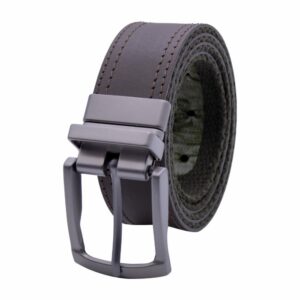 Cinturón Hombre Con Hebilla Reversible De Cuero Café con Verde Militar BLUE STYLE