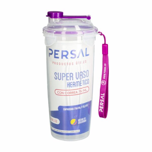 Vaso Plástico Hermético 750 Ml PERSAL 31018 - Imagen 2