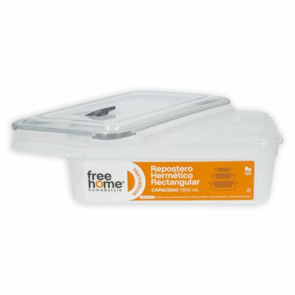 Repostero Hermético Rectangular FREE HOME 1300 Ml - Imagen 2