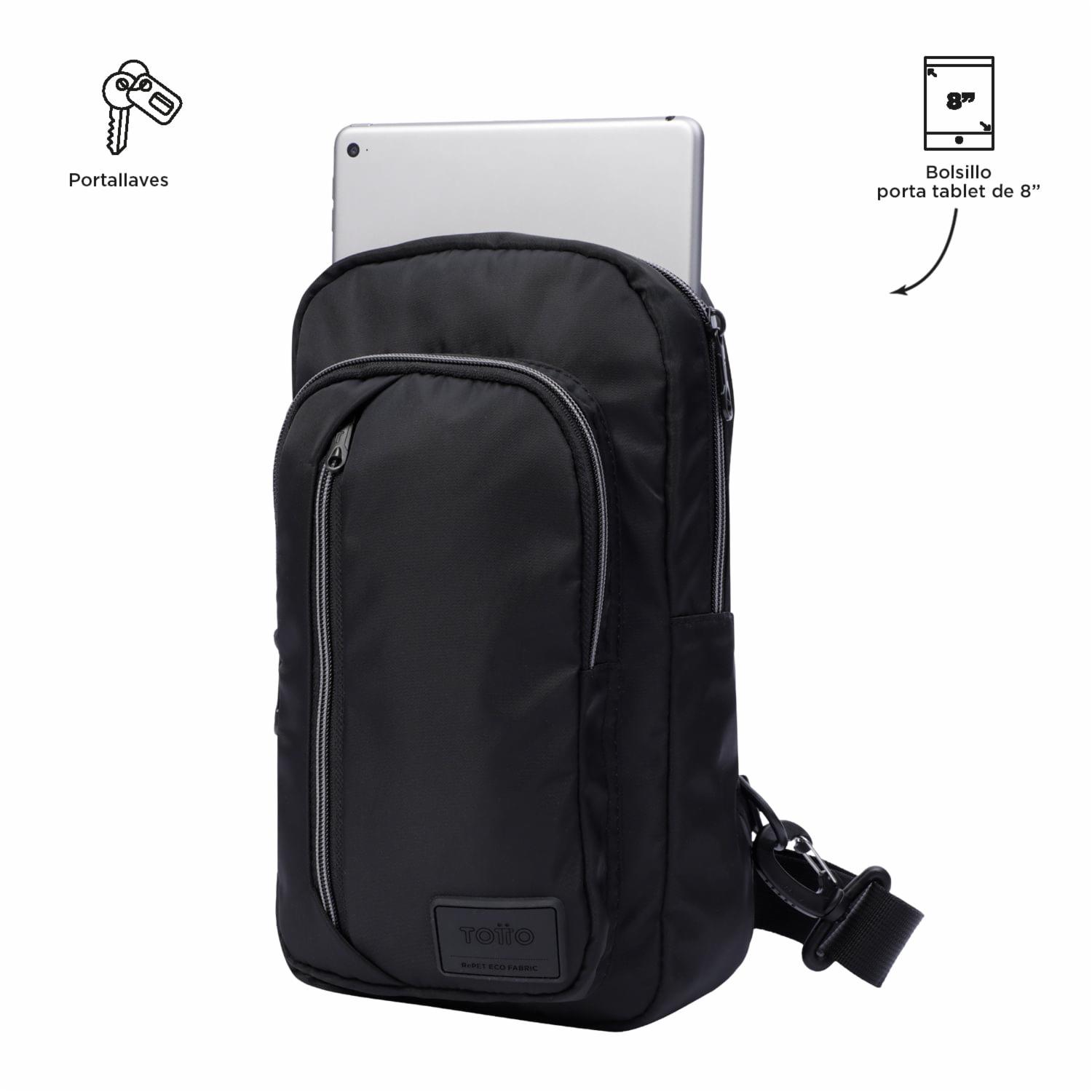 Bolso Negro Modelo Crossover Tracer Para Caballero TOTTO Pequeña - Imagen 7