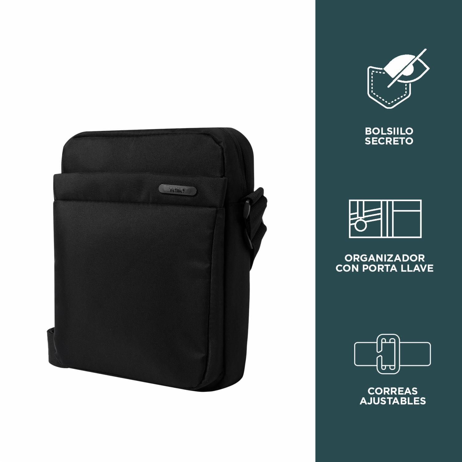 Bolso Negro Modelo Wyvi Para Caballero TOTTO Pequeña - Imagen 2