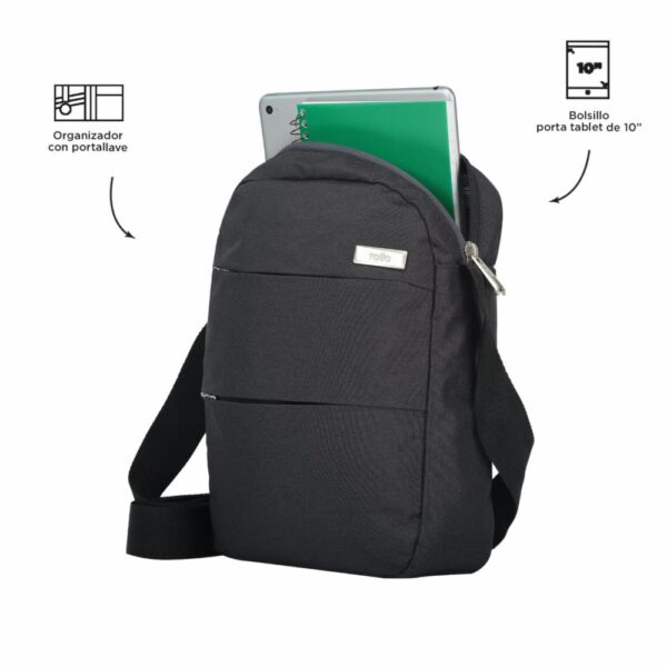 Bolso Para Tablet Negro Modelo Alvear Para Caballero TOTTO Pequeña - Imagen 3