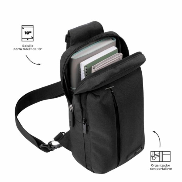 Bolso Negro Modelo Crossover Astra Para Caballero TOTTO - Imagen 3