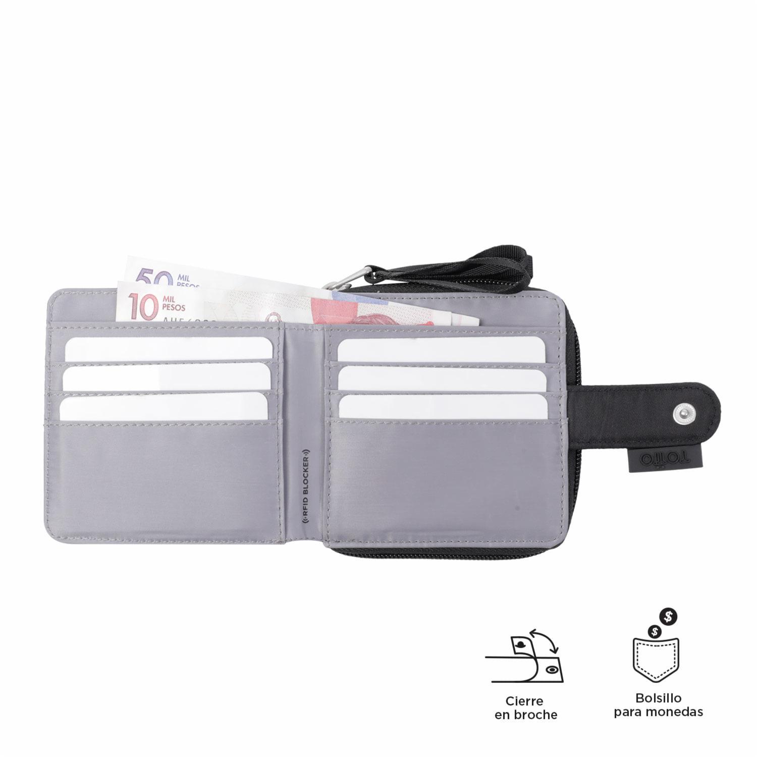 Billetera Negra Modelo Cala Para Dama TOTTO - Imagen 3