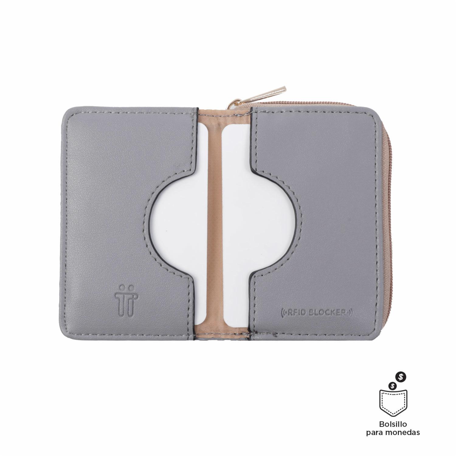 Monedero Gris Modelo F Mini Para Dama TOTTO - Imagen 3