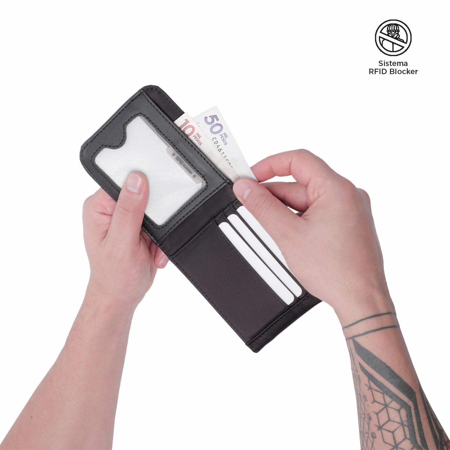 Billetera Negra Modelo Philo Para Caballero TOTTO Mediana - Imagen 2