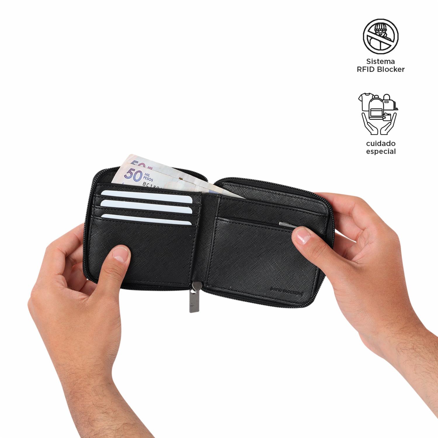 Billetera Negra Modelo Dunna Para Caballero TOTTO Mediana - Imagen 2