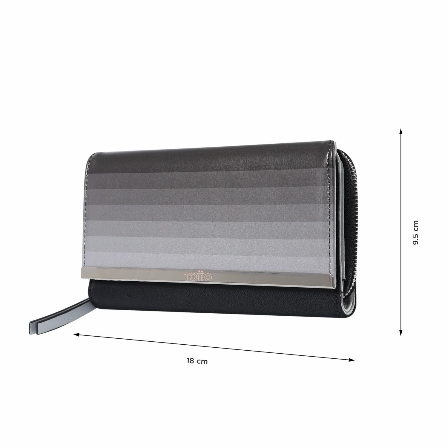 Billetera Negra Modelo Blocks Para Dama TOTTO Grande - Imagen 5