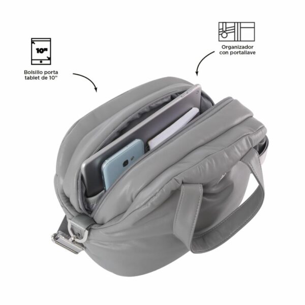 Bolso Gris Modelo Eva Para Dama TOTTO Mediana - Imagen 4