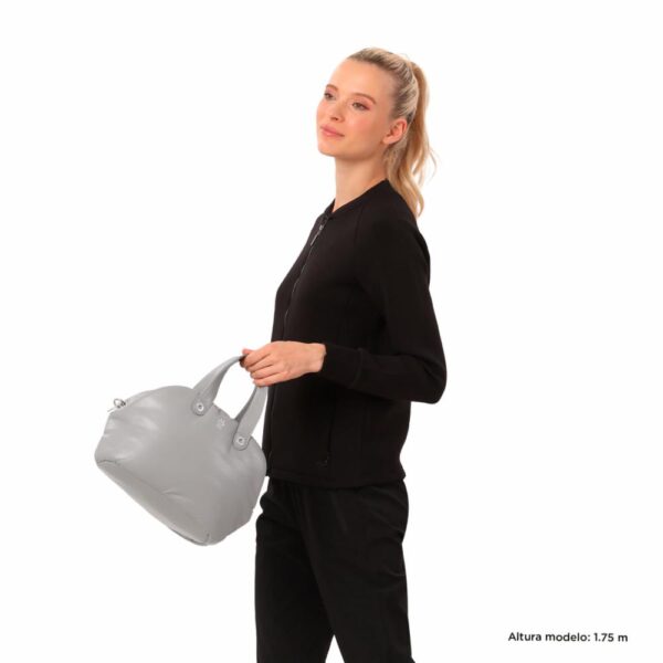 Bolso Gris Modelo Eva Para Dama TOTTO Mediana - Imagen 5
