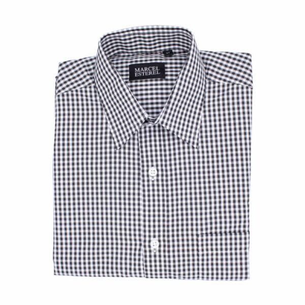 Camisa Casual Formal Manga Larga A Cuadros Negro MARCEL ESTEREL