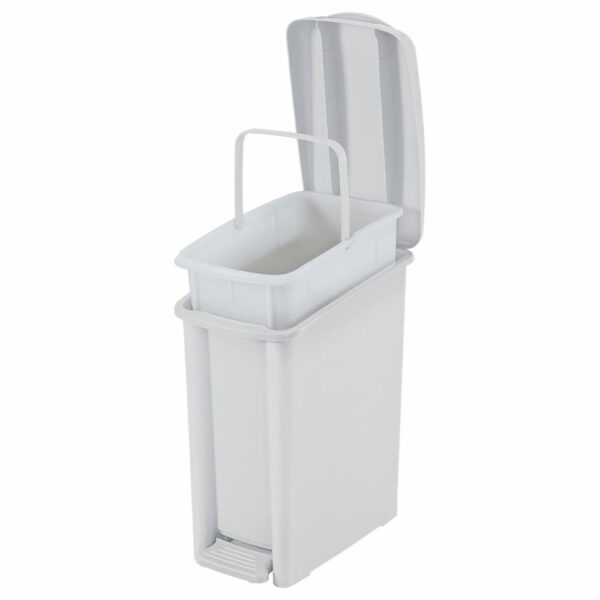 Basurero Pedal Delgado Blanco RIMAX 10 L