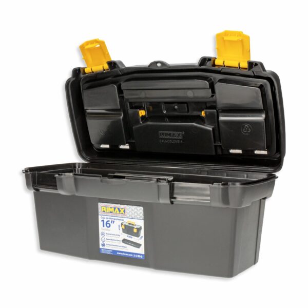 Caja De Herramientas 16"Apilable Negro PLASTICOS RIMAX Unidad - Imagen 3