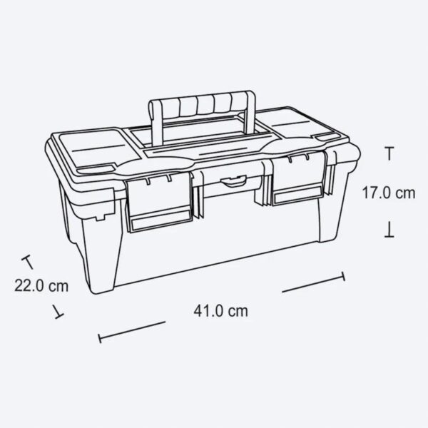 Caja De Herramientas 16"Negro PLASTICOS RIMAX Unidad - Imagen 2
