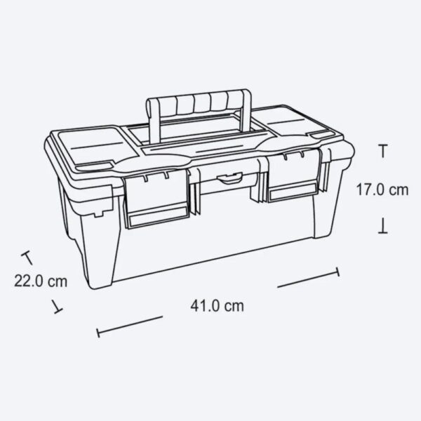 Caja De Herramientas 16"Negro RIMAX Unidad - Imagen 2