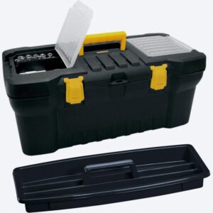 Caja De Herramientas 24" Cerradura De Metal Negro PLASTICOS RIMAX Unidad