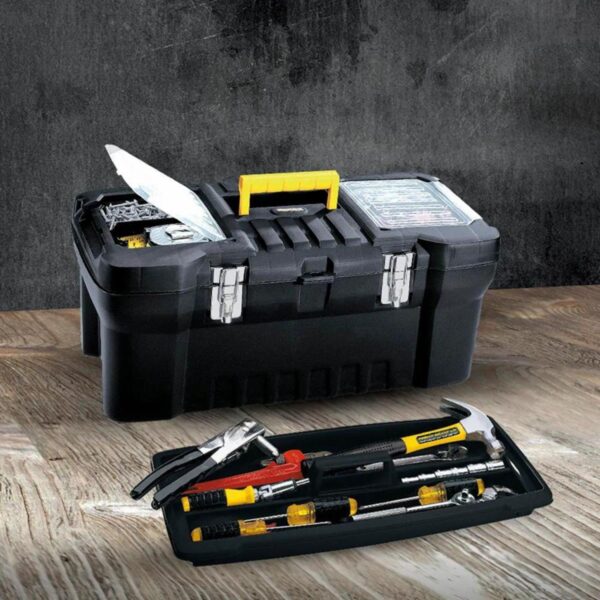 Caja De Herramientas 24" Cerradura De Metal Negro PLASTICOS RIMAX Unidad - Imagen 2