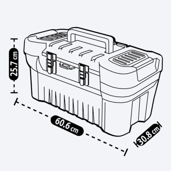 Caja De Herramientas 24" Cerradura De Metal Negro PLASTICOS RIMAX Unidad - Imagen 3