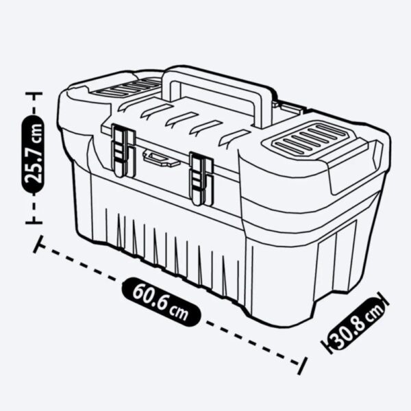 Caja De Herramientas 24" Cerradura De Metal Negro RIMAX Unidad - Imagen 3