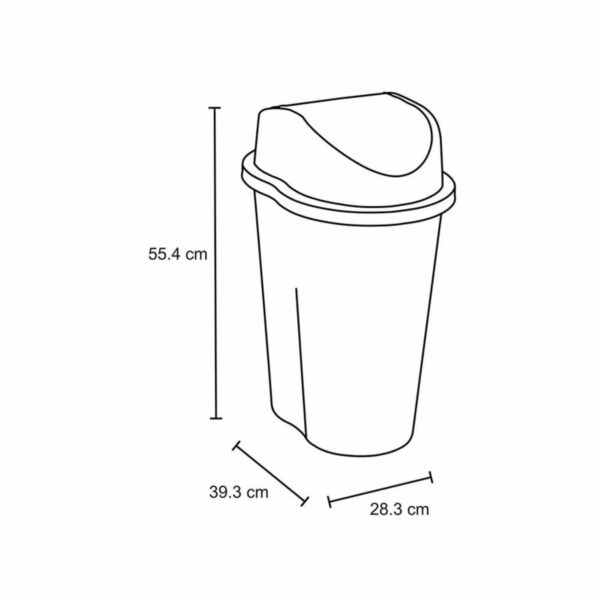 Papelera Style Tapa Vaivén Taupe RIMAX 25 L - Imagen 2
