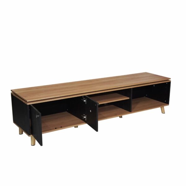 Rack De Tv Rochester Negro RTA Mesón Percepción Flotante 2 Puertas 1 Repisa - Imagen 5