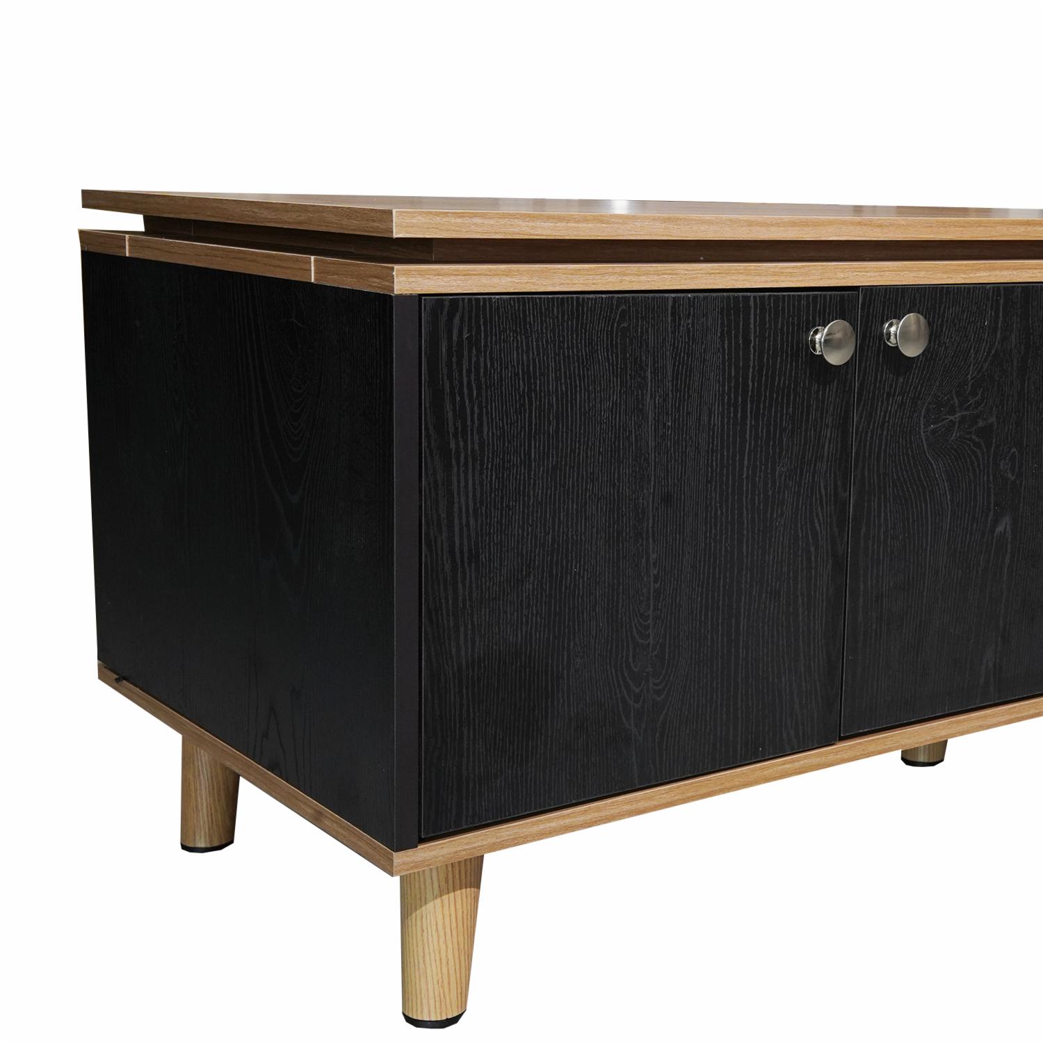 Rack De Tv Rochester Negro RTA Mesón Percepción Flotante 2 Puertas 1 Repisa - Imagen 6