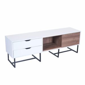 Rack De Tv Pérgamo Blanco Con Gales RTA MDF