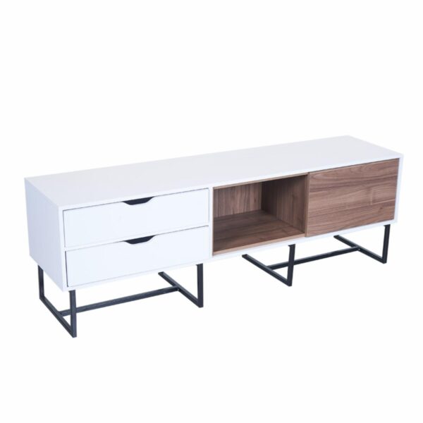 Rack De Tv Pérgamo Blanco Con Gales RTA MDF