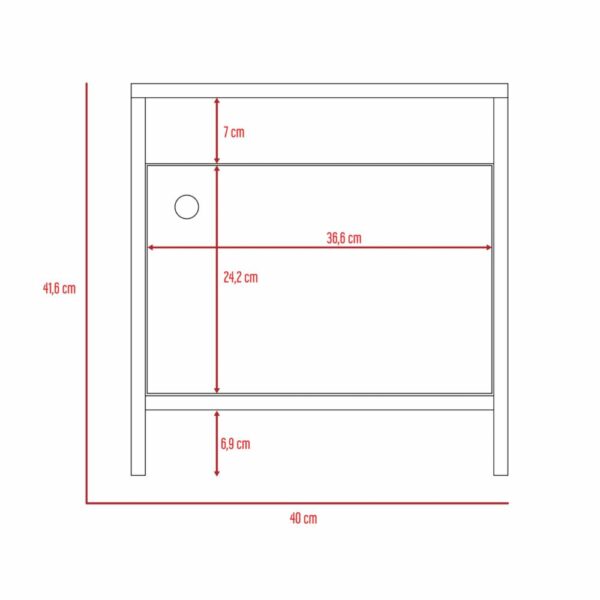 Mesa De Noche Rovere 1 Cajón RTA MDP - Imagen 5