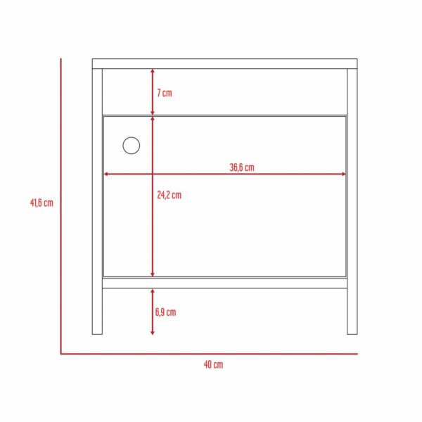 Mesa De Noche Rovere 1 Cajón RTA MDP - Imagen 5