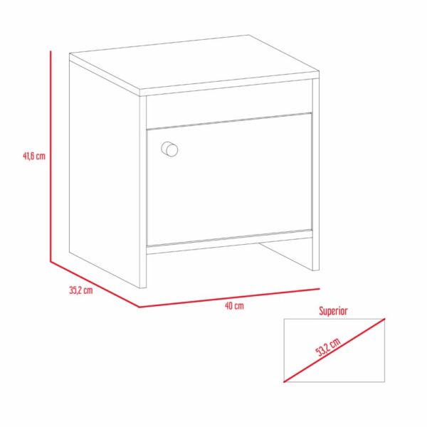 Mesa De Noche Rovere 1 Cajón RTA MDP - Imagen 6