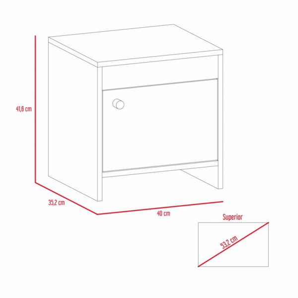 Mesa De Noche Rovere 1 Cajón RTA MDP - Imagen 6
