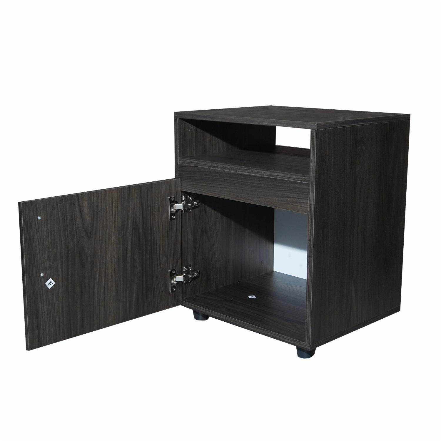 Mesa De Noche Modelo Bariloche Nogal RTA Tablero Aglomerado de 15 mm
