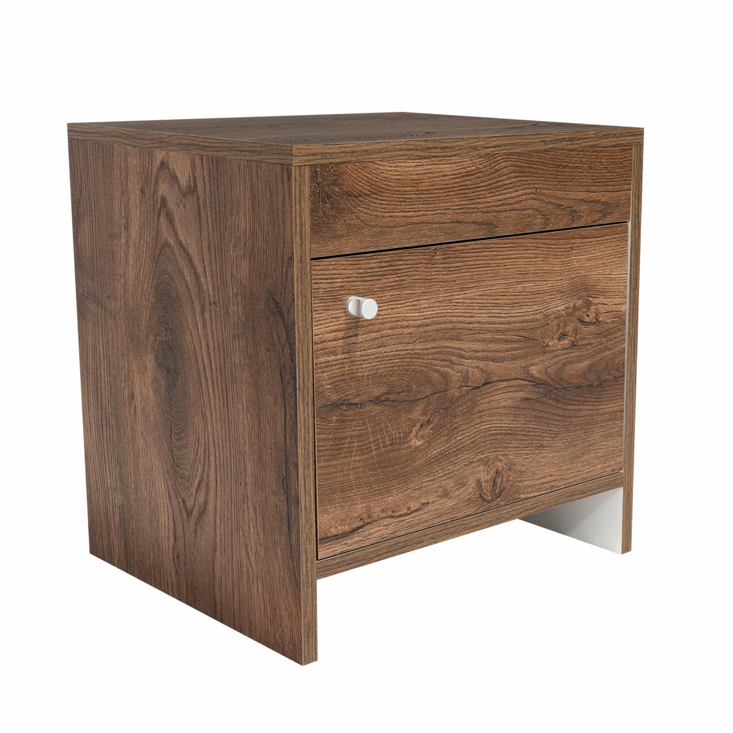Mesa De Noche Bellota Con Blanco RTA MDP