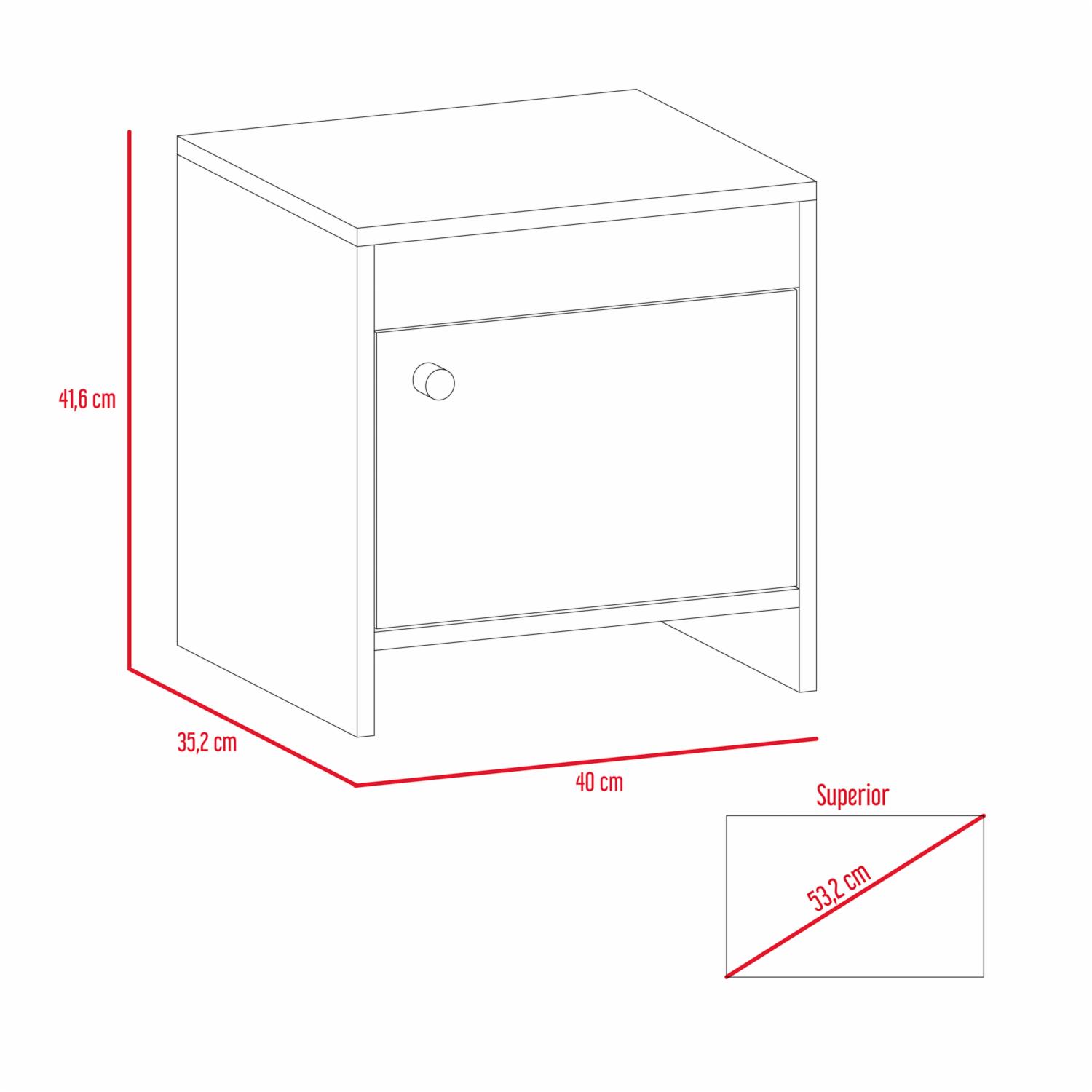 Mesa De Noche Bellota Con Blanco RTA MDP
