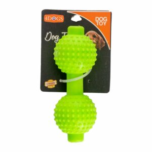 Juguete Para Mascota De Perro Tipo Pesa Color Verde Neón 4DOGS Mediano
