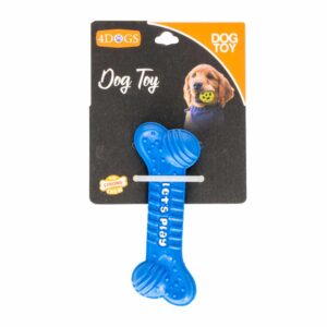 Juguete Para Mascotas Diseño Hueso Texturas Azul 4DOGS Pequeño