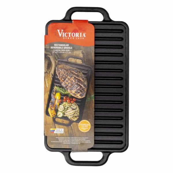 Plancha Inducción Rectangular Asa Hierro Esm Negro Mate Victoria LA VICTORIA 21 X 33 Cm - Imagen 3