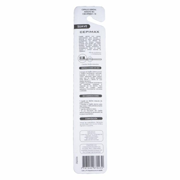 Cepillo Dental Adulto 490 Bc Cerdas Suaves CEPIMAX 1 U - Imagen 3