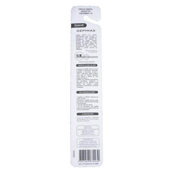 Cepillo Dental Adulto 490 Bc Cerdas Suaves CEPIMAX 1 U - Imagen 2