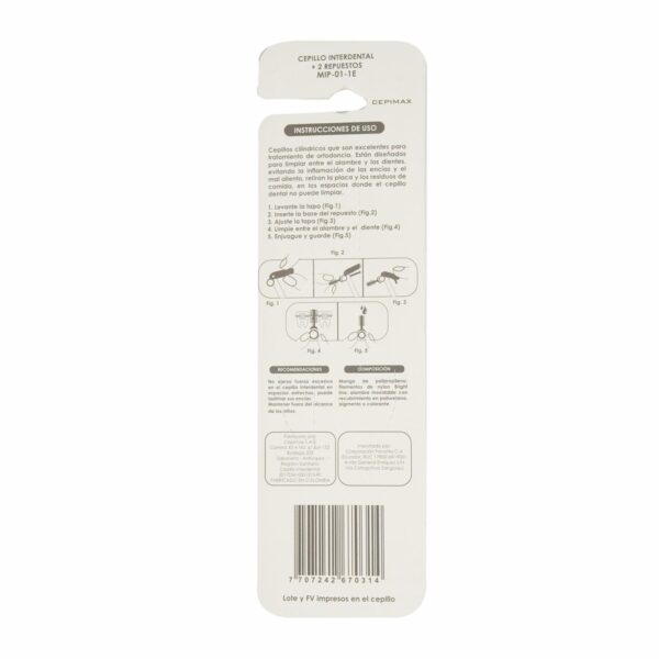 Cepillo Interdental Medio +2 Repuestos CEPIMAX Unidad - Imagen 3