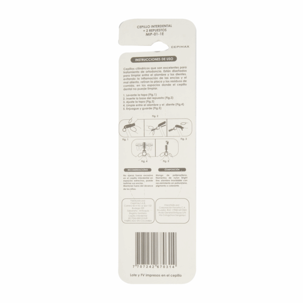 Cepillo Interdental Medio +2 Repuestos CEPIMAX Unidad - Imagen 4