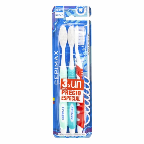 Cepillo Dental Adulto 511 Bc Cerdas Suaves CEPIMAX Pack X3 U