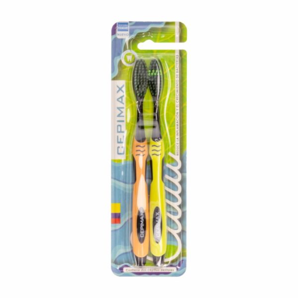 Cepillo Dental Adulto Cerdas Suaves Té Verde CEPIMAX Pack X2 U