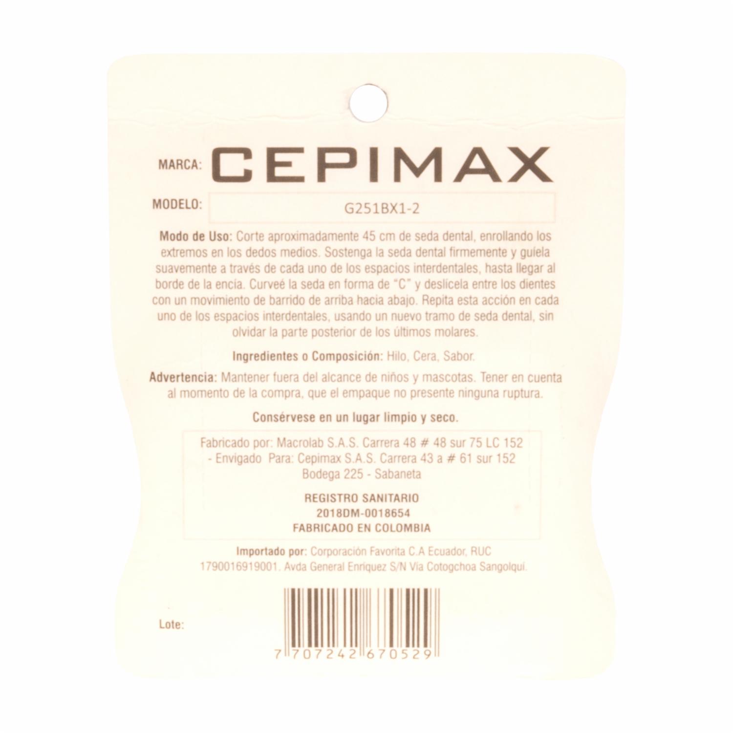 Seda Dental Sabor A Menta CEPIMAX 400 M - Imagen 2